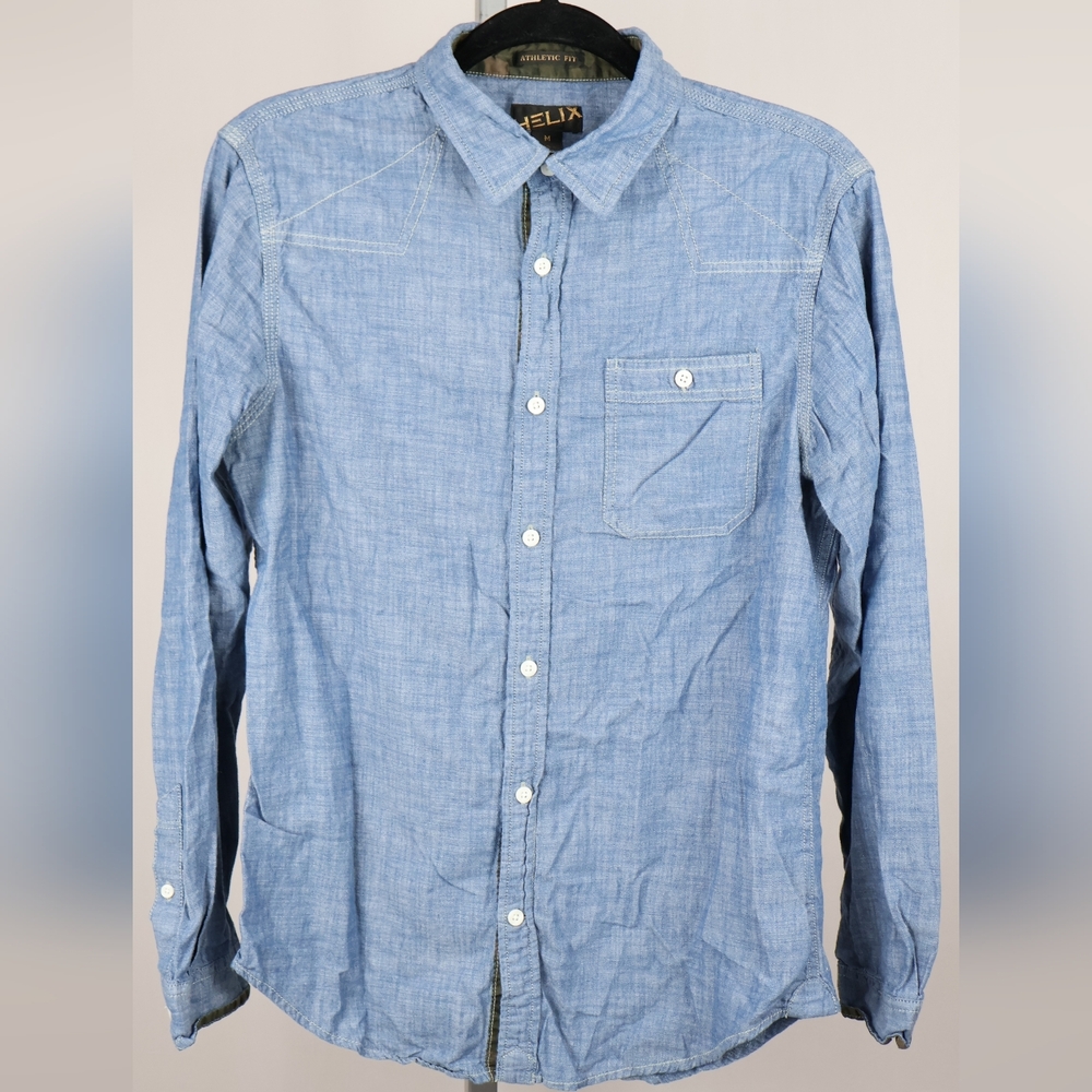 Helix Denim Casual Button Down Shirt